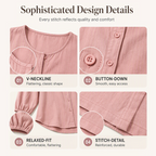 Women's Loose Solid Color Button Down Shirt mysite