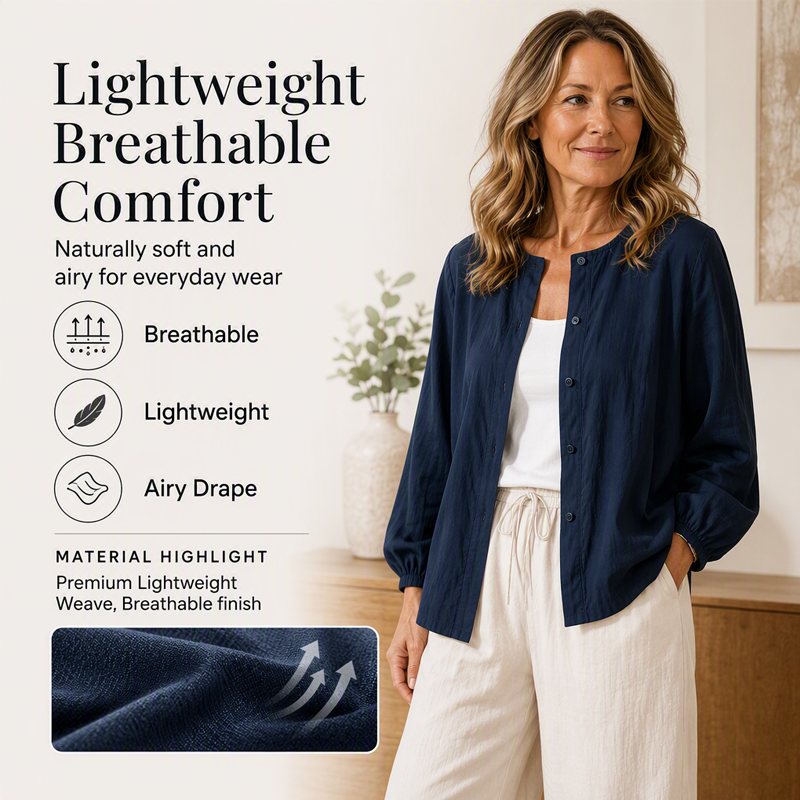Women's Loose Solid Color Button Down Shirt mysite