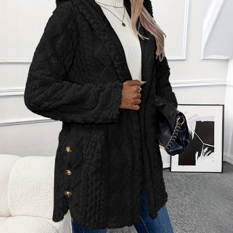 Women's Hooded Button Down Jacket mysite