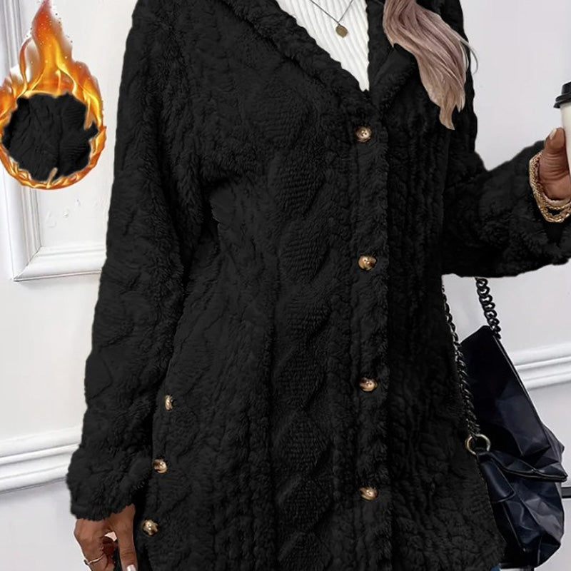 Women's Hooded Button Down Jacket mysite