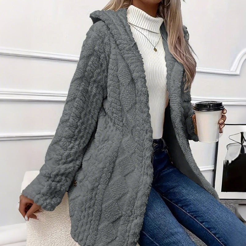 Women's Hooded Button Down Jacket mysite