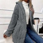 Women's Hooded Button Down Jacket mysite