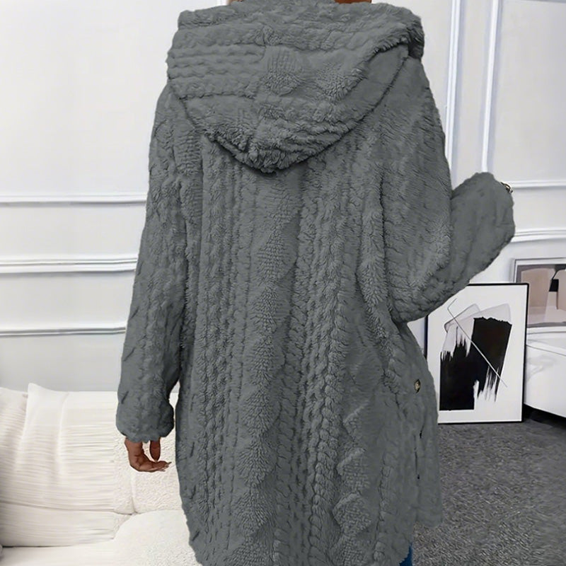 Women's Hooded Button Down Jacket mysite