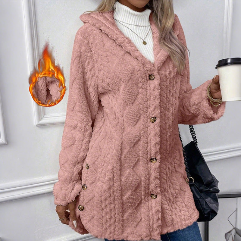 Women's Hooded Button Down Jacket mysite