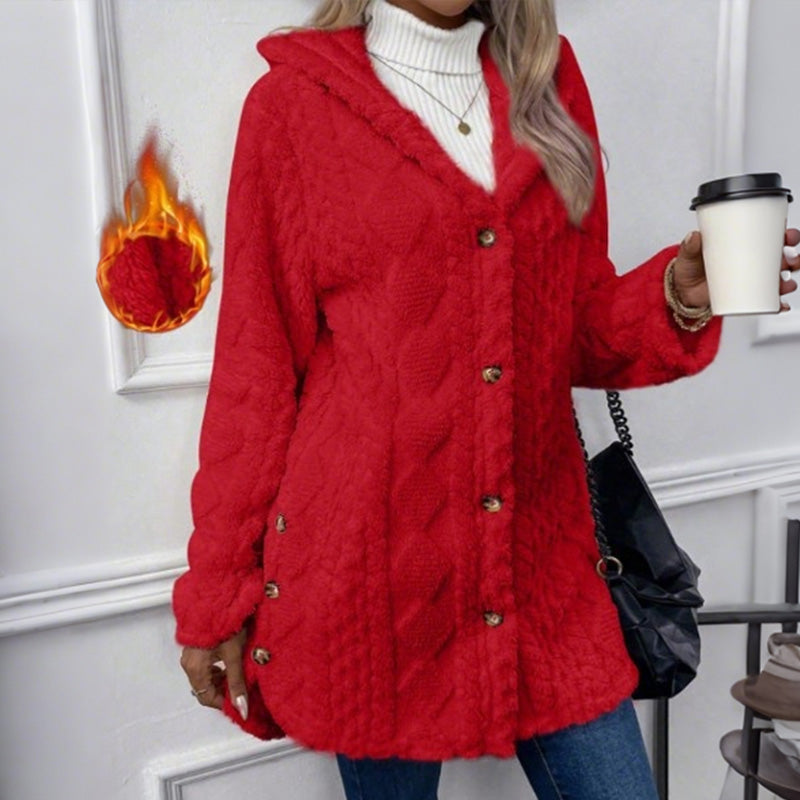 Women's Hooded Button Down Jacket mysite