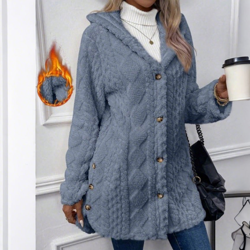 Women's Hooded Button Down Jacket mysite