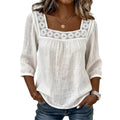 Women’s Square Neck Lace Crochet Blouse mysite