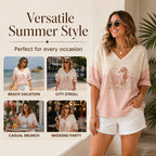 Women's V Neck Printed T-Shirt mysite