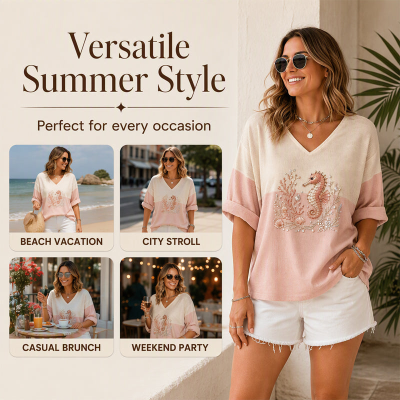 Women's V Neck Printed T-Shirt mysite