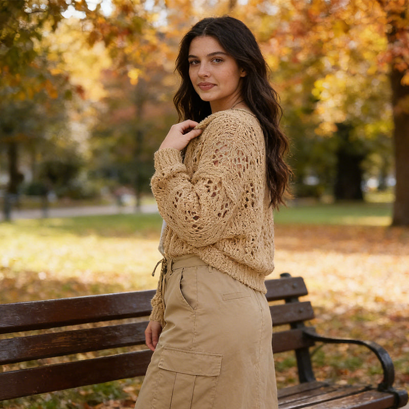 Women's Open Front Slouchy Knit Cardigan mysite