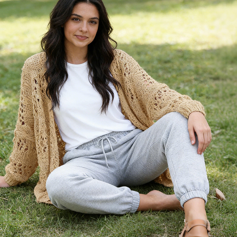 Women's Open Front Slouchy Knit Cardigan mysite
