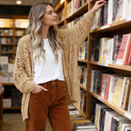 Women's Open Front Slouchy Knit Cardigan mysite