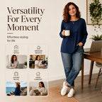 Women's Crewneck Textured Patchwork Top mysite