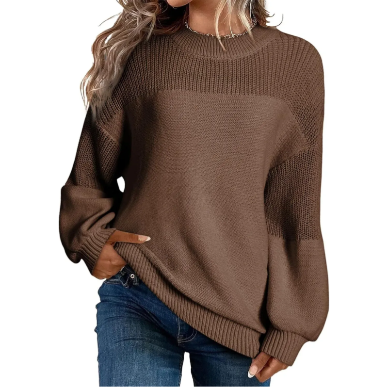 Women's Loose Fit Long Sleeve Knit Sweater mysite
