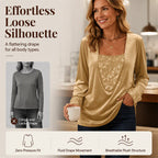 Women's Elegant Sequin Patchwork Long Sleeve Top mysite