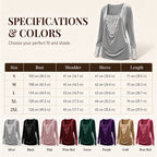 Women's Elegant Sequin Patchwork Long Sleeve Top mysite