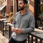Men's Retro Washed Denim Shirt Marlovene