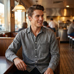 Men's Retro Washed Denim Shirt Marlovene