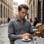 Men's Retro Washed Denim Shirt Marlovene