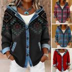 Women's Denim Patchwork Hooded Jacket mysite