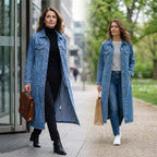 Women’s Casual Longline Button-Up Denim Coat mysite