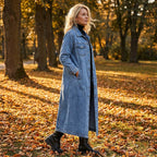 Women’s Casual Longline Button-Up Denim Coat mysite