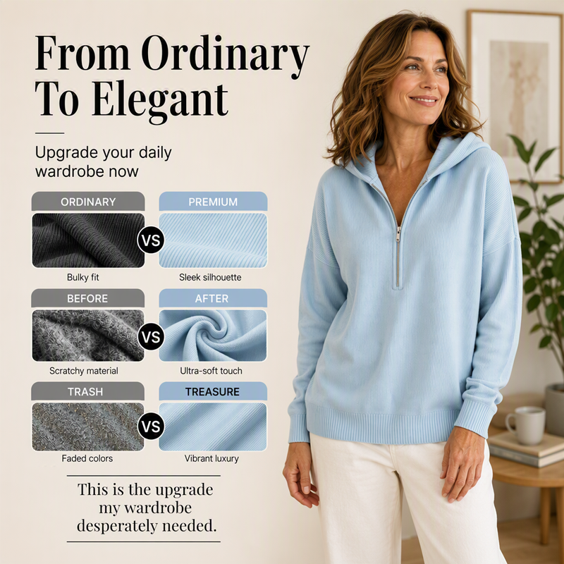Women's Half Zip Hooded Sweatshirt mysite