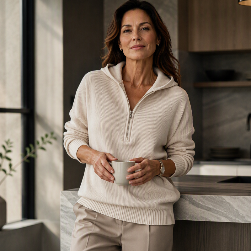 Women's Half Zip Hooded Sweatshirt mysite