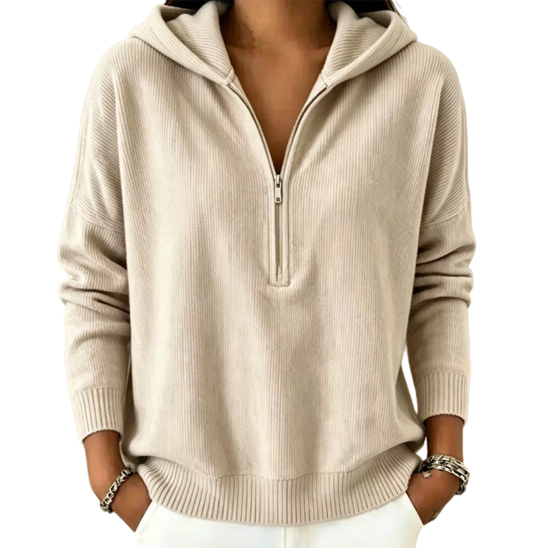 Women's Half Zip Hooded Sweatshirt mysite
