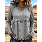 Women's Vintage Fringe Tassel Casual Top mysite