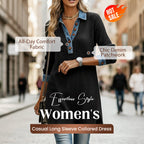 Women's Casual Long Sleeve Collared Dress mysite