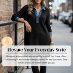 Women's Casual Long Sleeve Collared Dress mysite
