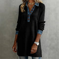 Women's Casual Long Sleeve Collared Dress mysite