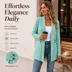Women's Casual Double-Breasted Knit Cardigan mysite