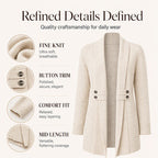 Women's Casual Double-Breasted Knit Cardigan mysite