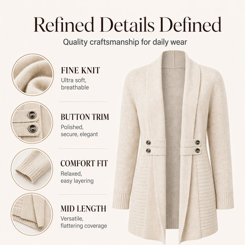 Women's Casual Double-Breasted Knit Cardigan mysite