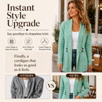 Women's Casual Double-Breasted Knit Cardigan mysite