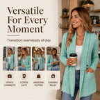 Women's Casual Double-Breasted Knit Cardigan mysite