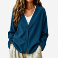 Women's V-Neck Corduroy Knit Cardigan Marlovene