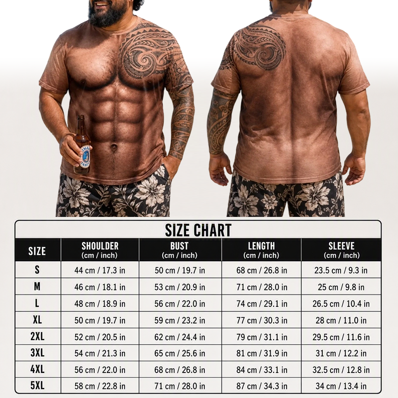 Men's Funny Muscle Print Short Sleeve Top mysite