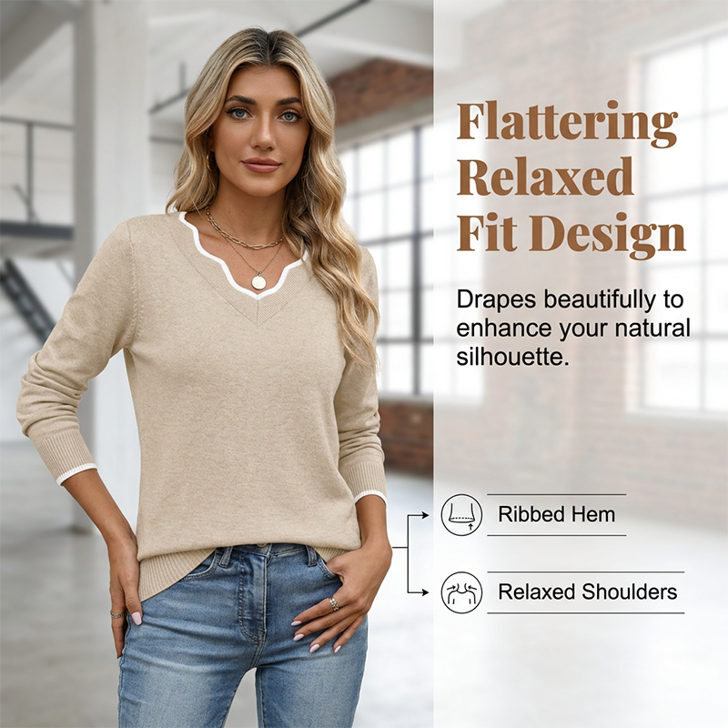 Women’s Casual Long Sleeve Knit Top mysite