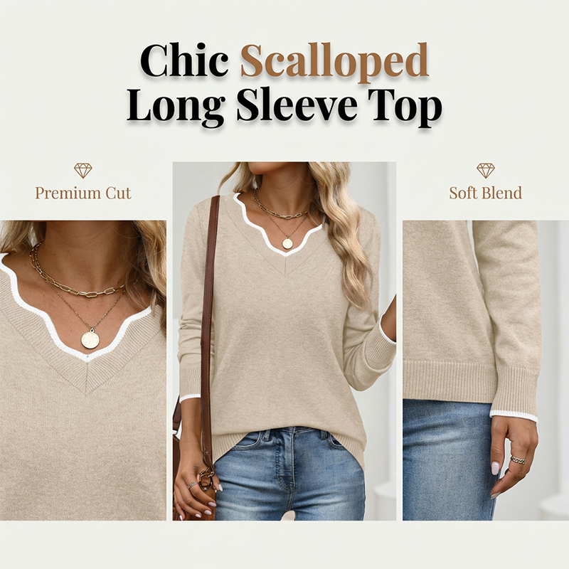 Women’s Casual Long Sleeve Knit Top mysite