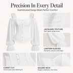 Women's Floral Jacquard Off-Shoulder Corset Top mysite
