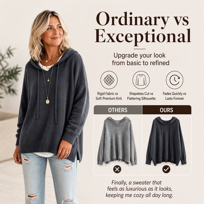 Women's Casual Hooded Knit Sweater mysite