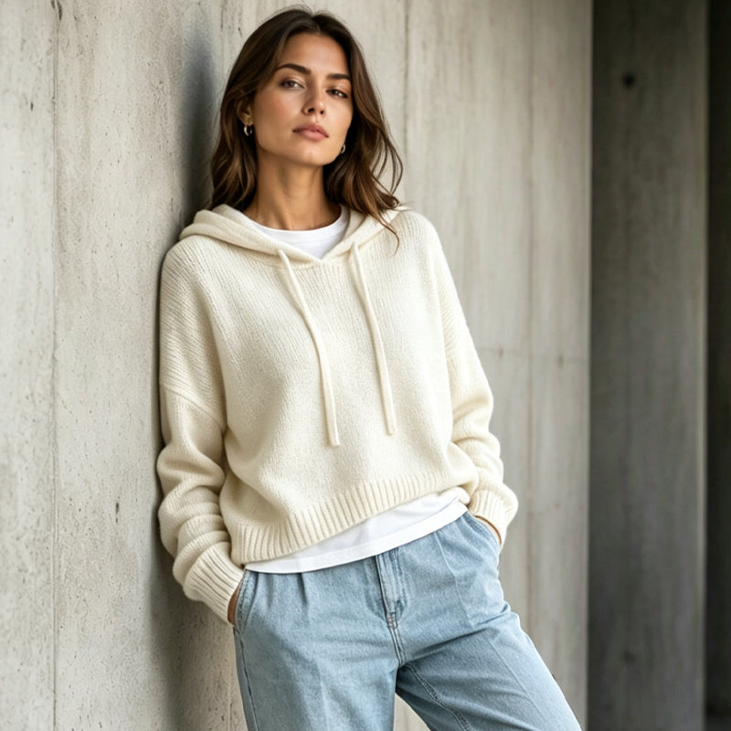Women's Casual Hooded Knit Sweater mysite