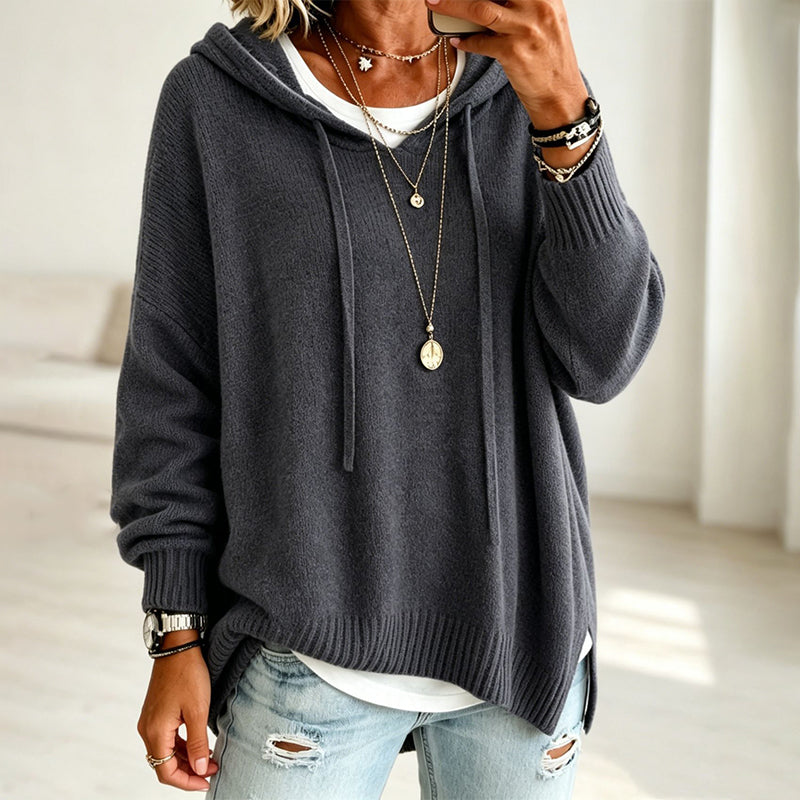 Women's Casual Hooded Knit Sweater mysite