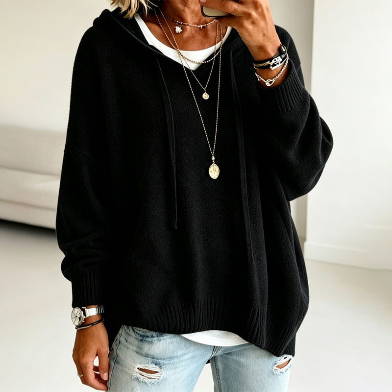 Women's Casual Hooded Knit Sweater mysite