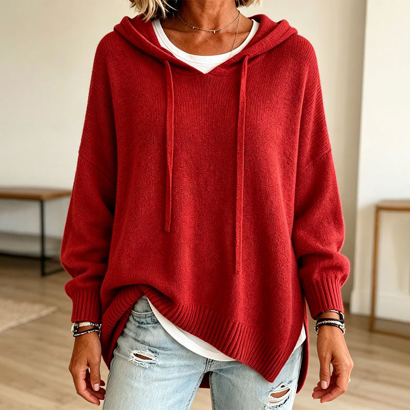 Women's Casual Hooded Knit Sweater mysite