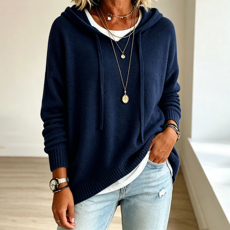 Women's Casual Hooded Knit Sweater mysite