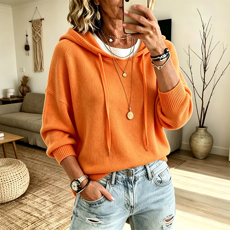 Women's Casual Hooded Knit Sweater mysite